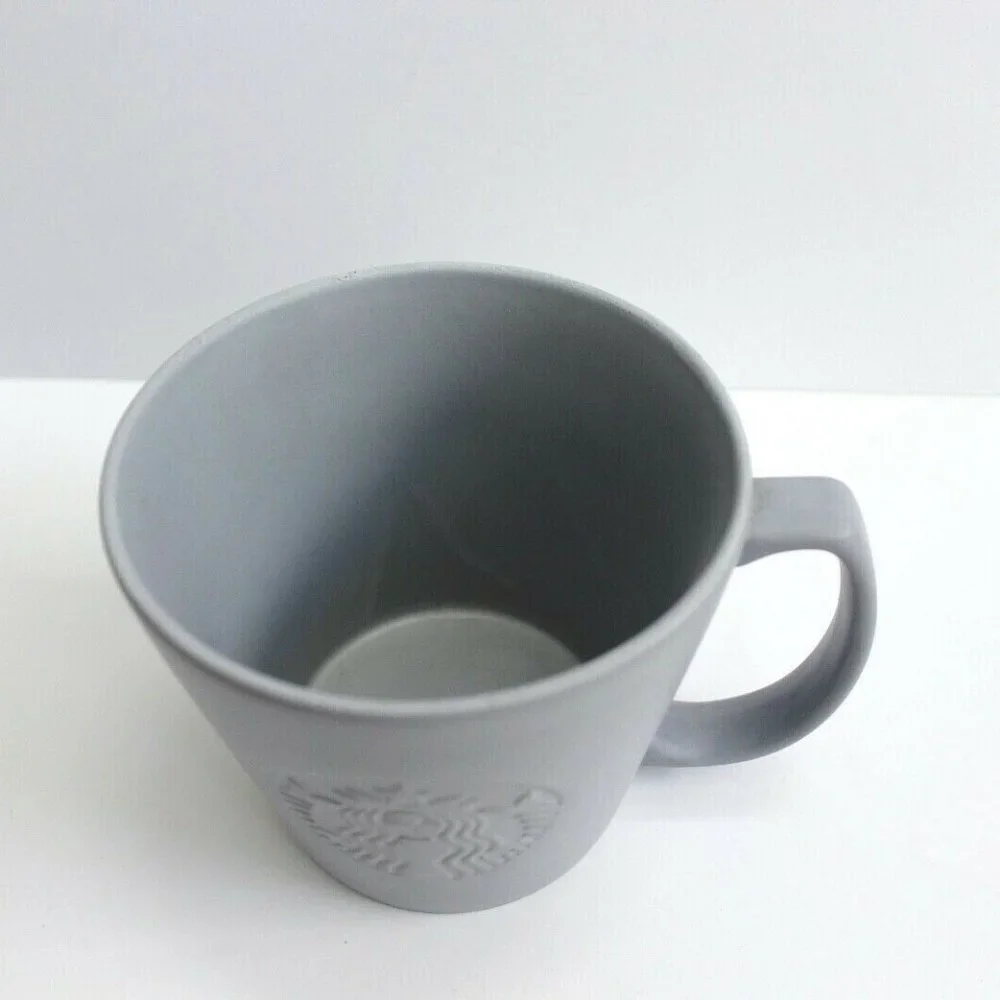 Starbucks Embossed Siren Matte Ceramic Coffee Tea Cup Grande 16 oz